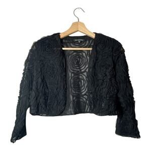 Marina Sheer Shrug Lace Floral Rose NWT Size Medium Made in USA Formal